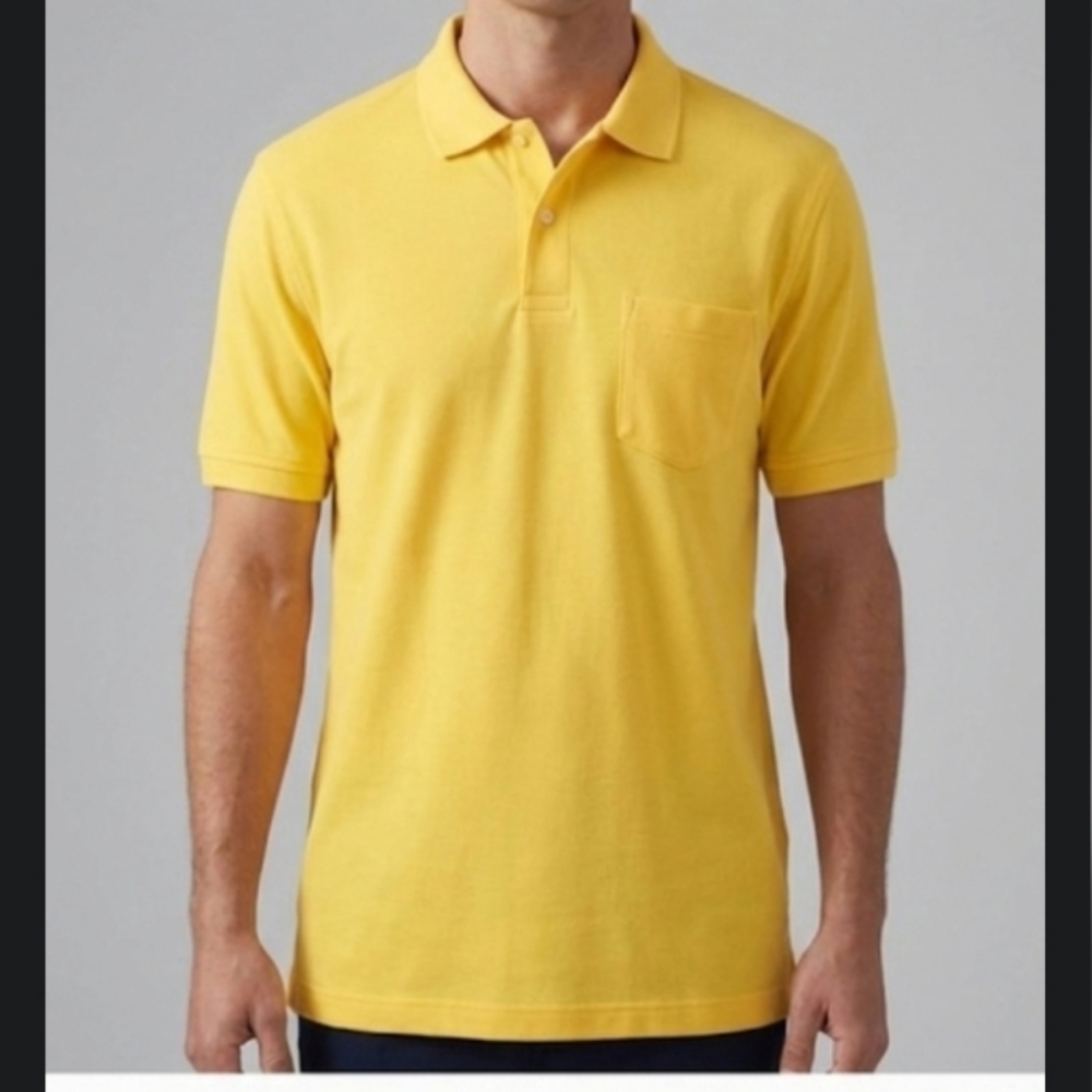 Lands End Men's Yellow Polo Shirt size XXL 50-52